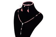 Parure argento e corallo rosa