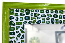 Specchio a mosaico verde
