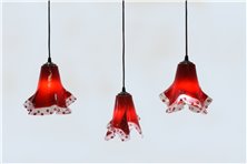 Lampadario tris rosso