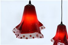 Lampadario tris rosso