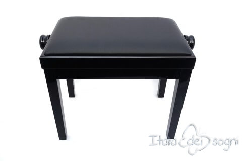 Small Bench for Piano “Rossini” - real leather black