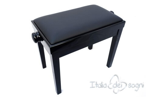 Tabouret de piano « Rossini» - veritable cuir noir