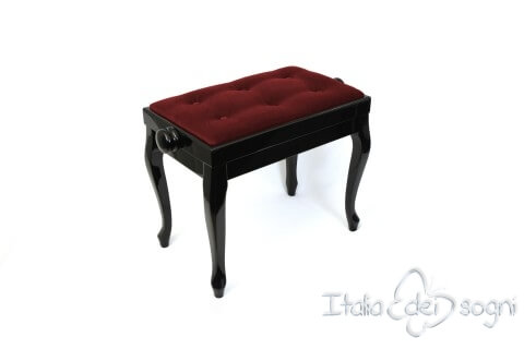 Small Bench for Piano “Vivaldi” - red velvet