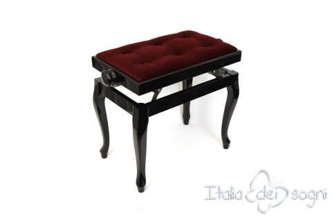 Tabouret de piano « Vivaldi» - velours rouge