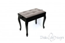 Tabouret de piano « Vivaldi» - velours gris