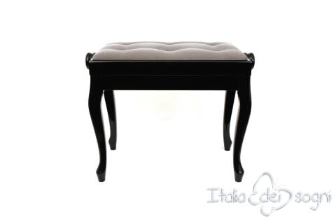 Small Bench for Piano “Vivaldi” - gray velvet