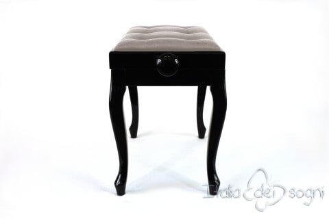 Tabouret de piano « Vivaldi» - velours gris