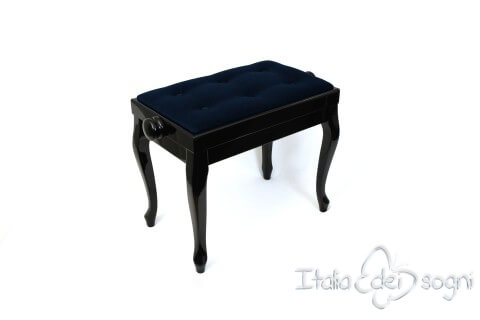 Tabouret de piano « Vivaldi» - velours blue