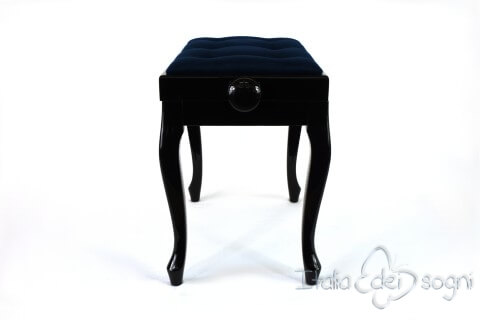 Tabouret de piano « Vivaldi» - velours blue