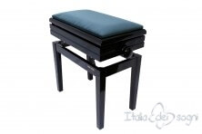 Tabouret de piano « Verdi» - velours bleu clair