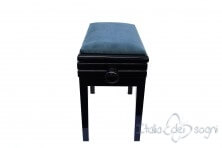 Tabouret de piano « Verdi» - velours bleu clair