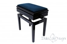 Tabouret de piano « Verdi» - velours blue