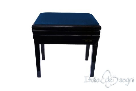 Tabouret de piano « Verdi» - velours blue