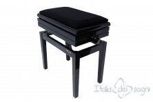 Small Bench for Piano “Verdi” - black velvet