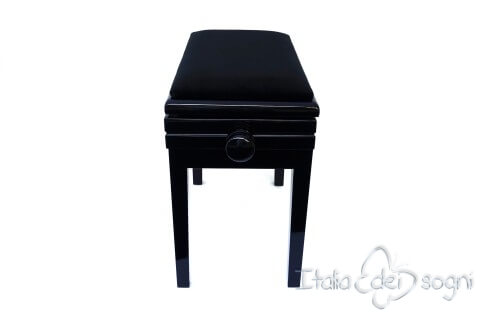 Small Bench for Piano “Verdi” - black velvet