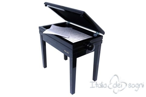 Small Bench for Piano “Verdi” - black velvet