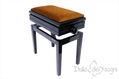 Tabouret de piano « Verdi» - velours d'or