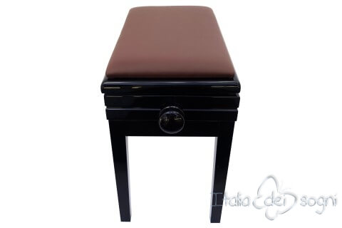 Tabouret de piano « Verdi» - veritable cuir marron