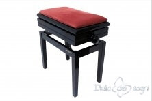 Tabouret de piano « Verdi» - velours rose