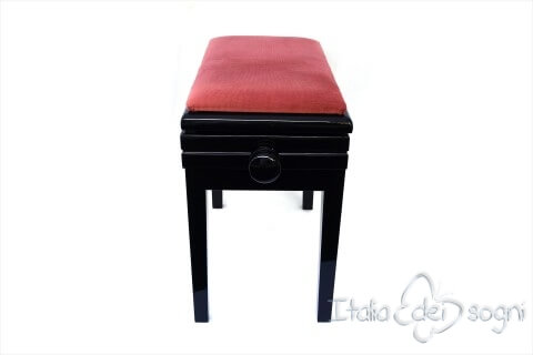 Tabouret de piano « Verdi» - velours rose