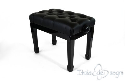 Tabouret de piano de concert «Puccini» - veritable cuir noir