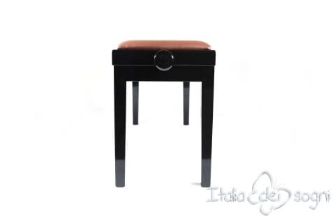 Tabouret de piano double « Mascagni» - veritable cuir marron