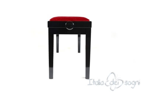 Tabouret de piano double « Mascagni» - velours rouge