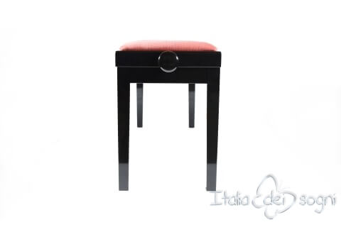 Tabouret de piano double « Mascagni» - velours rose