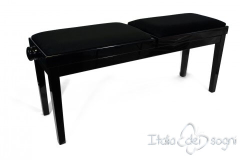 Tabouret de piano double « Mascagni» - velours noir