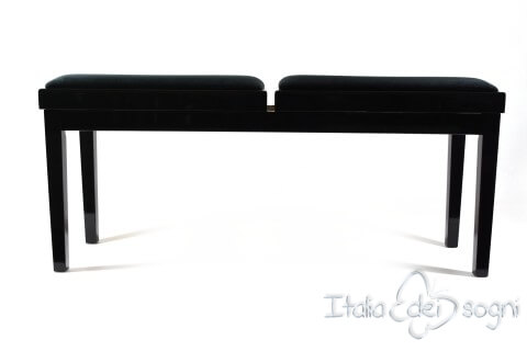 Tabouret de piano double « Mascagni» - velours noir