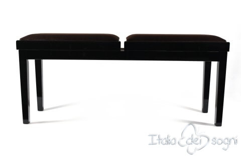 Tabouret de piano double « Mascagni» - velours marron