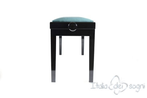 Tabouret de piano double « Mascagni» - velours bleu clair