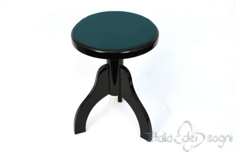 Tabouret pour harpes «Tartini» - velours bleu clair