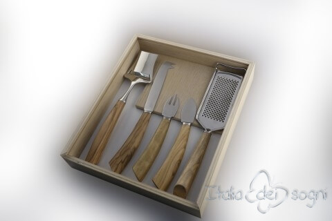 set formaggi 5 pezzi olivo