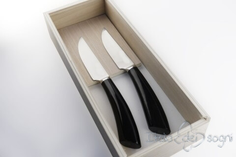 2 coltelli bistecca rustico nero