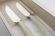 2 piece ivory Rustic steak knives