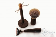 bathroom shaving set, wengè wood