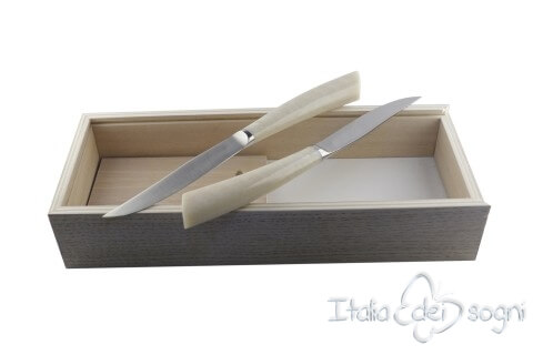 2 piece Noble steak knives, ivory resin