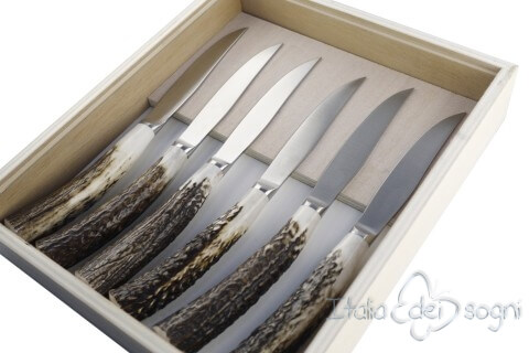 6 piece Noble steak knives, deer