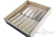 6 piece Rustic steak knives, ivory resin