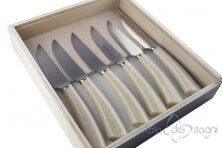 6 piece Rustic steak knives, ivory resin