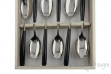 6 piece spoon set, black resin