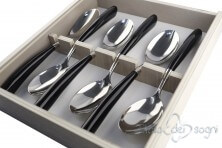 6 piece spoon set, black resin