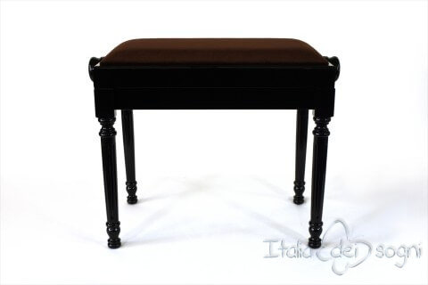 Small Bench for Piano "Bellini" - Brown Velvet