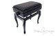 Small Bench for Piano "Toscanini" - Real Leather Black