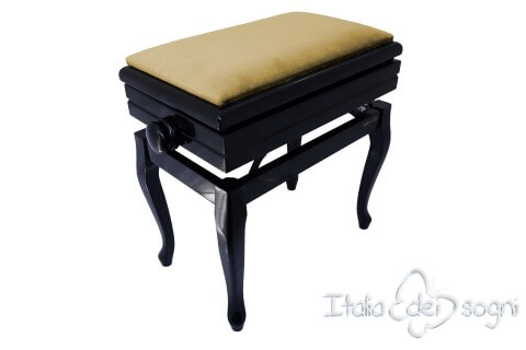 Small Bench for Piano "Toscanini" - Hazelnut Velvet