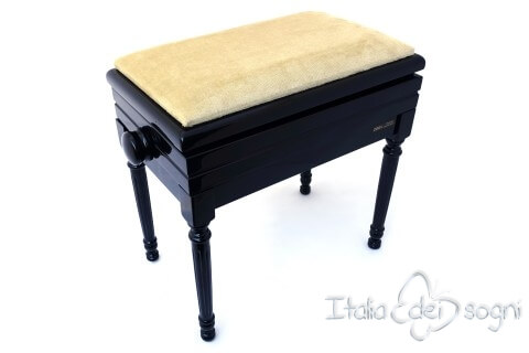 Small Bench for Piano "Carulli" - Beige Velvet