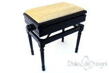 Small Bench for Piano "Carulli" - Beige Velvet