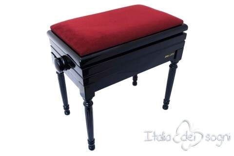 Small Bench for Piano "Carulli" - Red Velvet