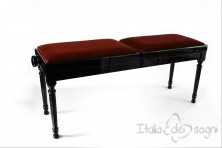 Small Bench for Piano "Pergolesi" - Bordeaux Velvet